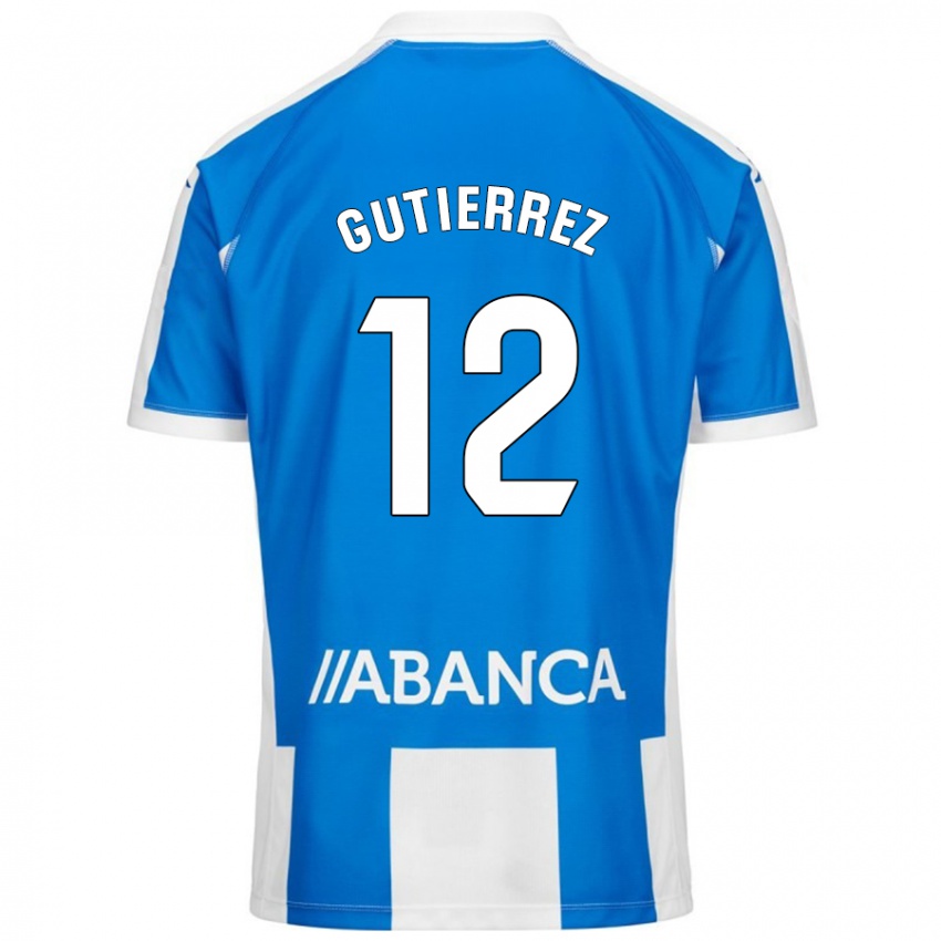 Kinder Laura Gutiérrez #12 Blau Weiß Heimtrikot Trikot 2024/25 T-Shirt