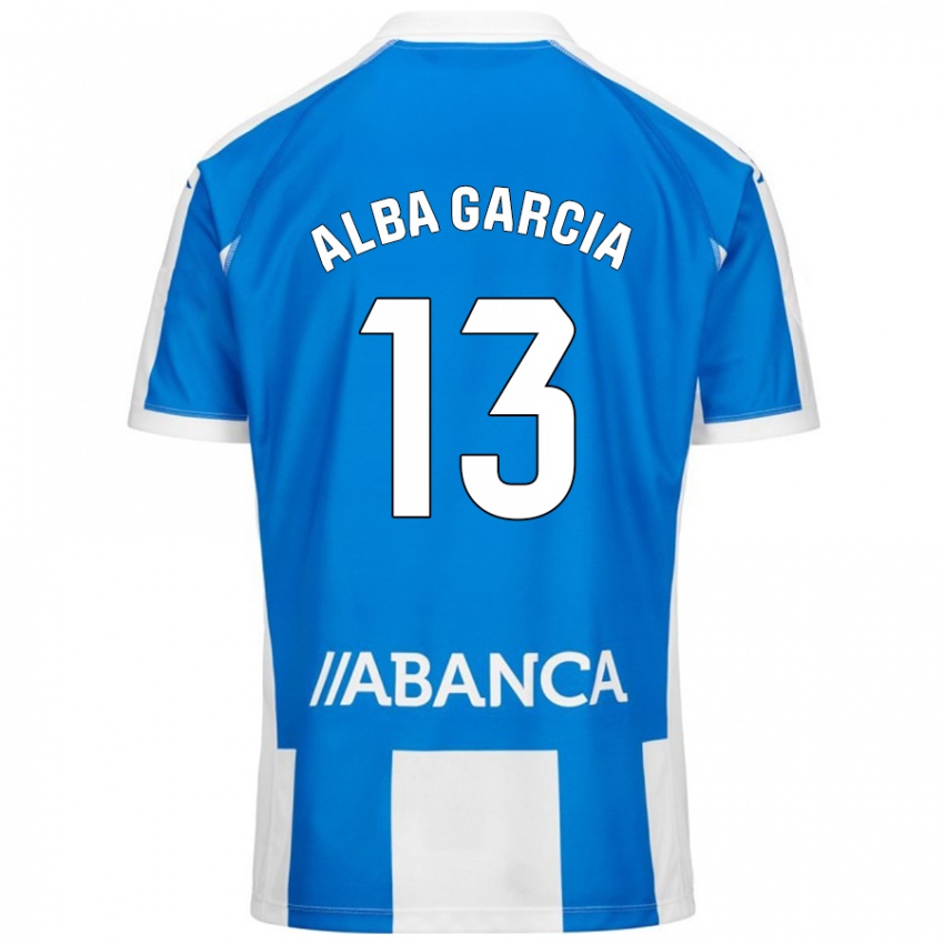 Kinder Lucía Alba García #13 Blau Weiß Heimtrikot Trikot 2024/25 T-Shirt