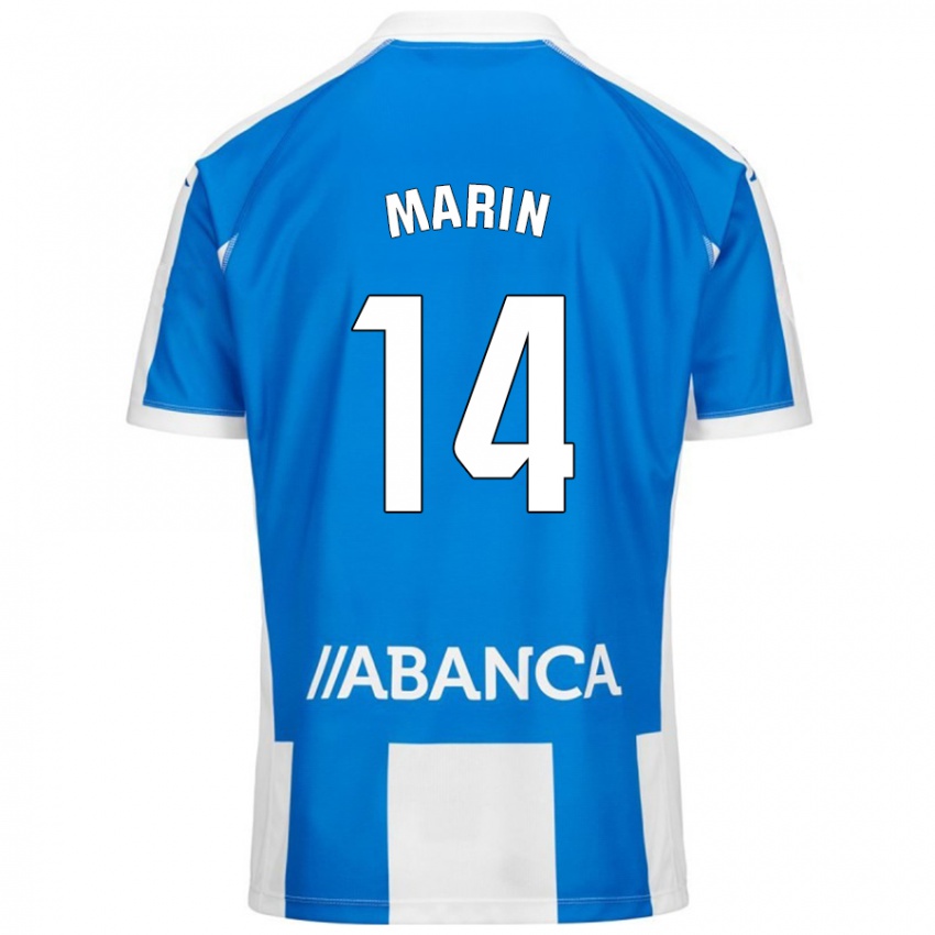 Kinder Ainhoa Marín #14 Blau Weiß Heimtrikot Trikot 2024/25 T-Shirt