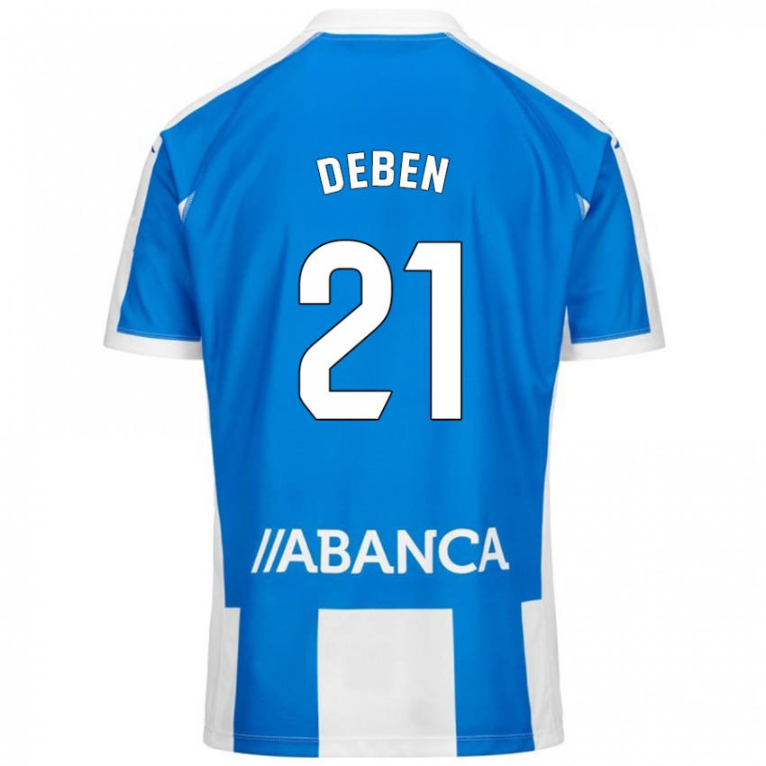 Kinder Sara Debén #21 Blau Weiß Heimtrikot Trikot 2024/25 T-Shirt