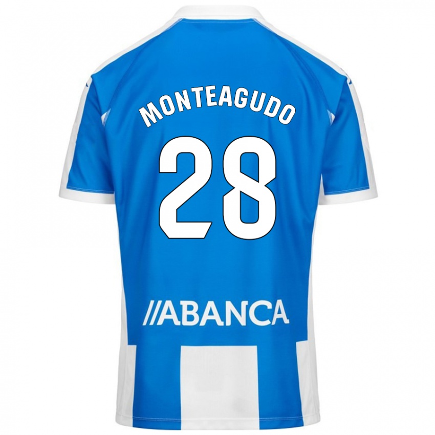 Kinder Paula Monteagudo #28 Blau Weiß Heimtrikot Trikot 2024/25 T-Shirt