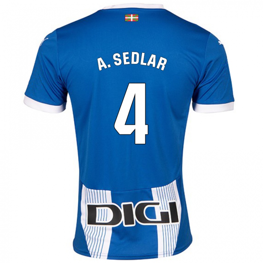 Kinder Aleksandar Sedlar #4 Blau Heimtrikot Trikot 2024/25 T-Shirt