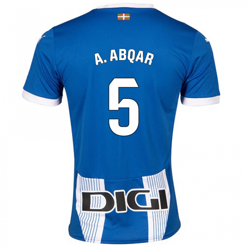 Kinder Abdel Abqar #5 Blau Heimtrikot Trikot 2024/25 T-Shirt