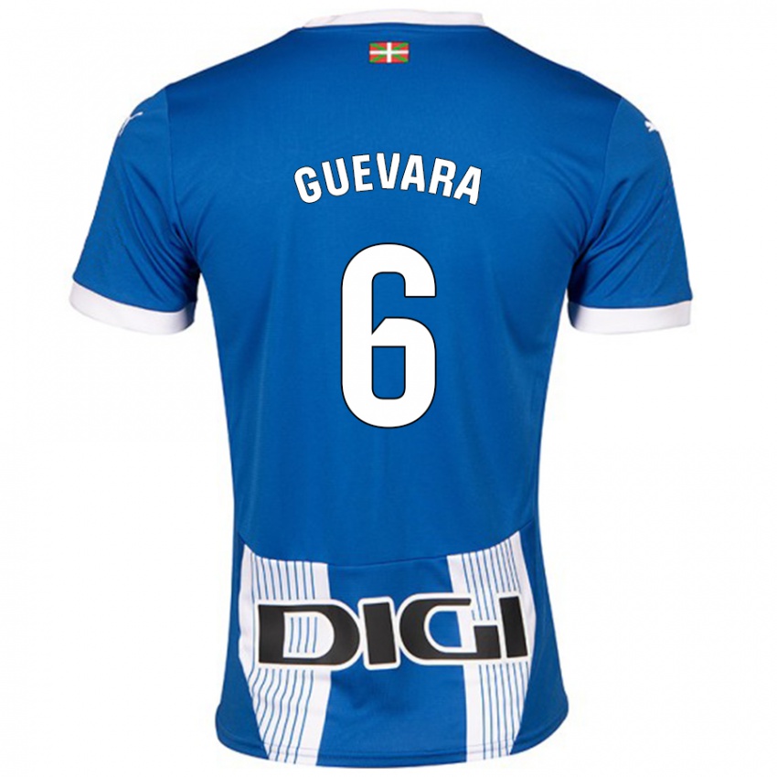 Kinder Ander Guevara #6 Blau Heimtrikot Trikot 2024/25 T-Shirt