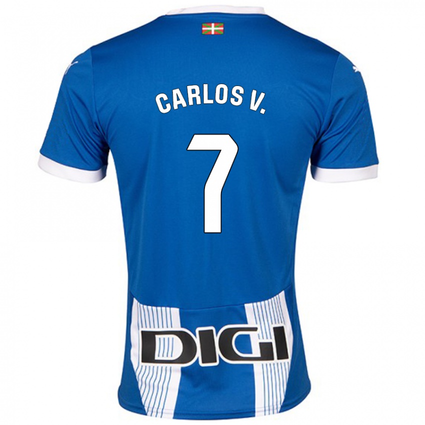 Kinder Carlos Vicente #7 Blau Heimtrikot Trikot 2024/25 T-Shirt