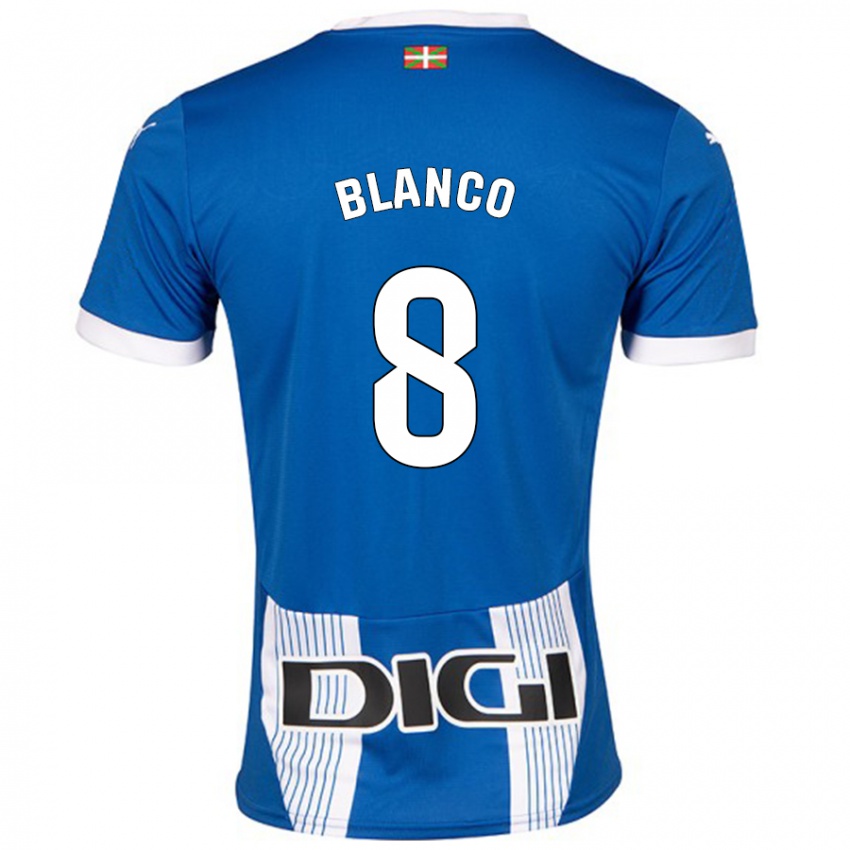 Kinder Antonio Blanco #8 Blau Heimtrikot Trikot 2024/25 T-Shirt