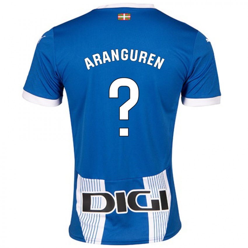 Kinder Aitor Aranguren #0 Blau Heimtrikot Trikot 2024/25 T-Shirt