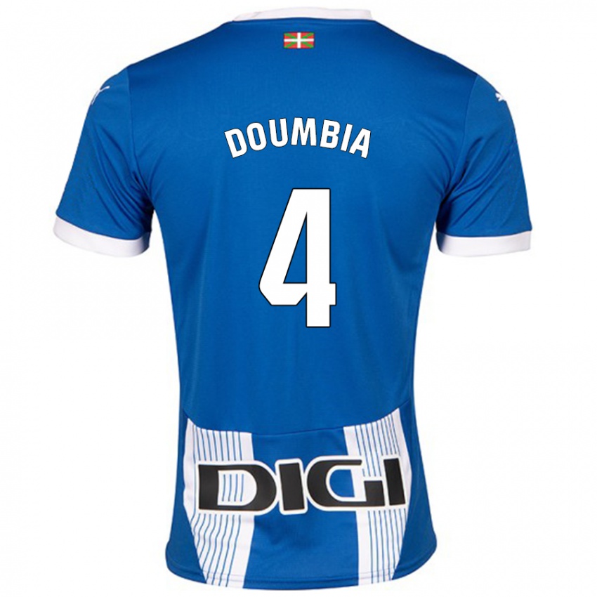 Kinder Daouda Doumbia #4 Blau Heimtrikot Trikot 2024/25 T-Shirt