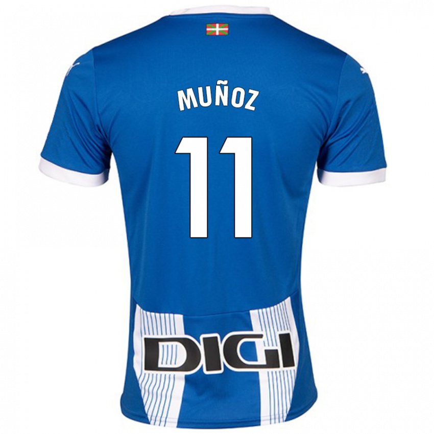 Kinder Egoitz Muñoz #11 Blau Heimtrikot Trikot 2024/25 T-Shirt