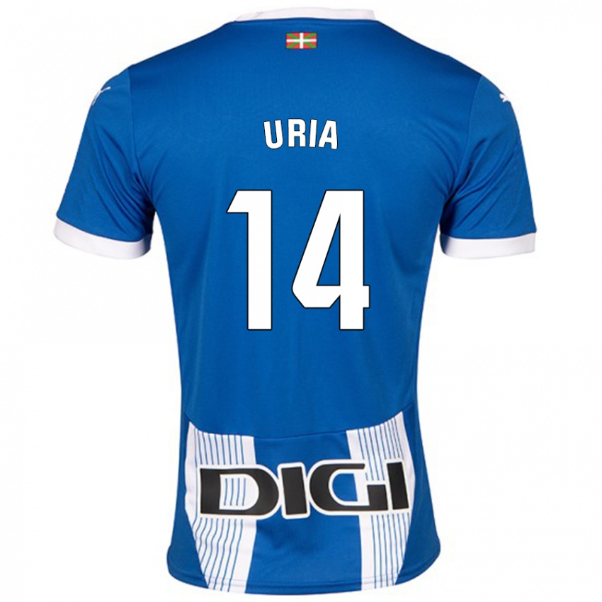 Kinder Iker Uria #14 Blau Heimtrikot Trikot 2024/25 T-Shirt