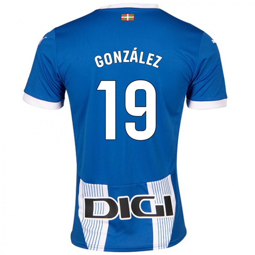 Kinder Aimar González #19 Blau Heimtrikot Trikot 2024/25 T-Shirt