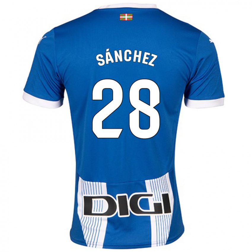 Kinder Ander Sánchez #28 Blau Heimtrikot Trikot 2024/25 T-Shirt