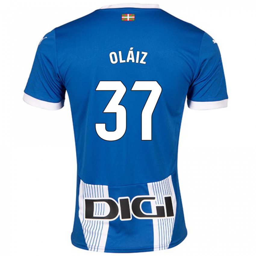 Kinder Xanet Oláiz #37 Blau Heimtrikot Trikot 2024/25 T-Shirt