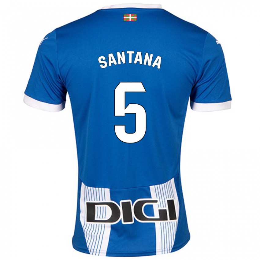 Kinder Vanesa Santana #5 Blau Heimtrikot Trikot 2024/25 T-Shirt