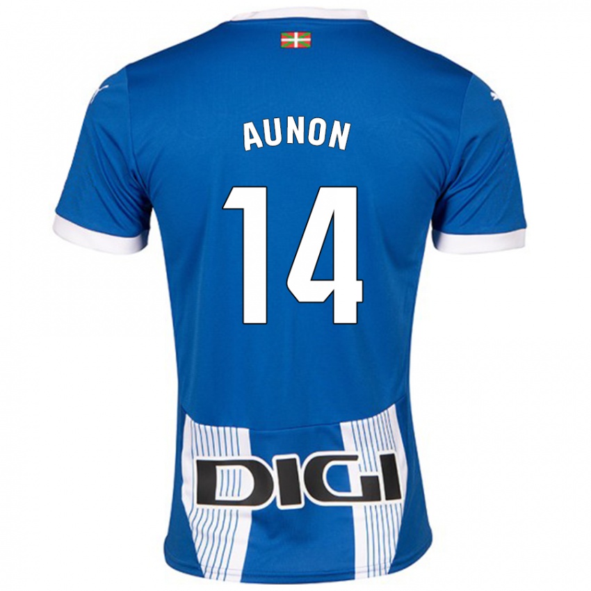 Kinder Cristina Auñón #14 Blau Heimtrikot Trikot 2024/25 T-Shirt