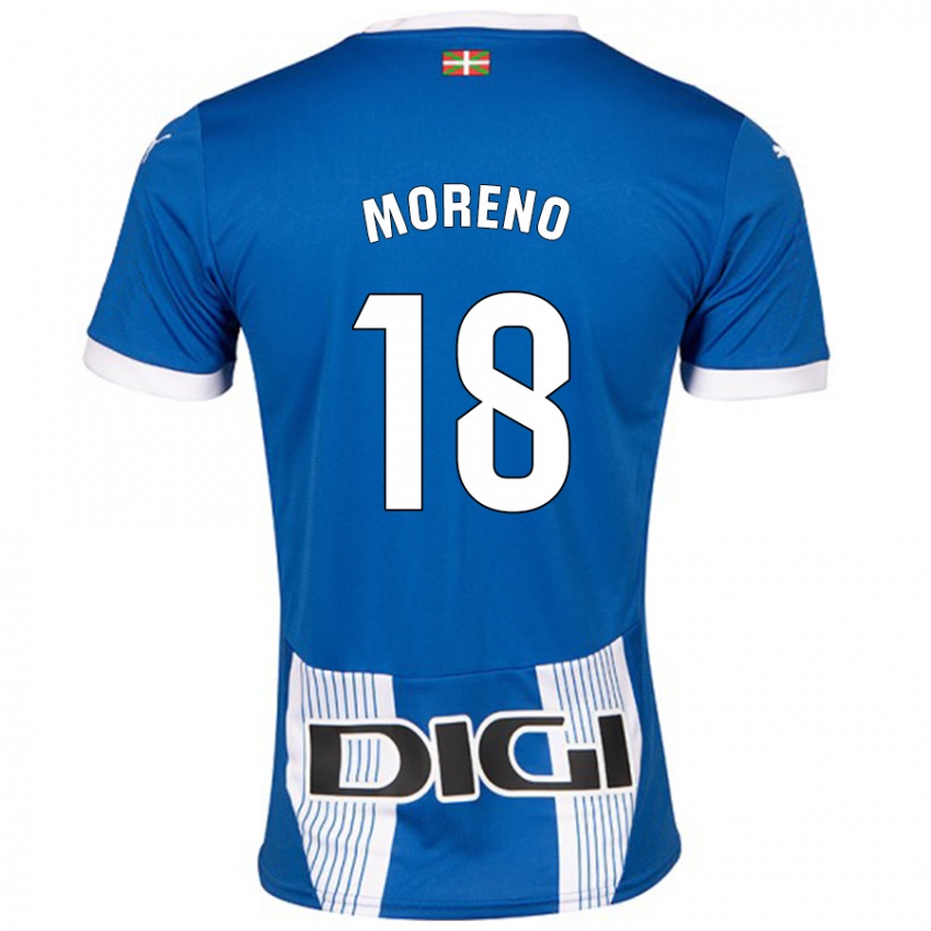 Kinder Laura Moreno #18 Blau Heimtrikot Trikot 2024/25 T-Shirt