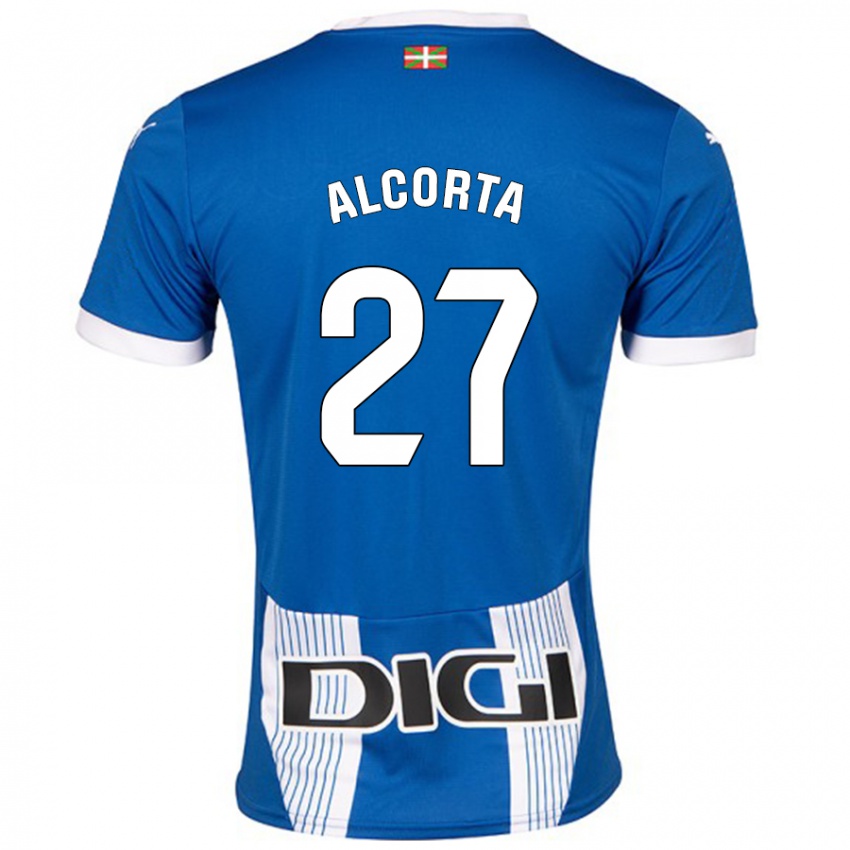 Kinder Alaitz Alcorta #27 Blau Heimtrikot Trikot 2024/25 T-Shirt