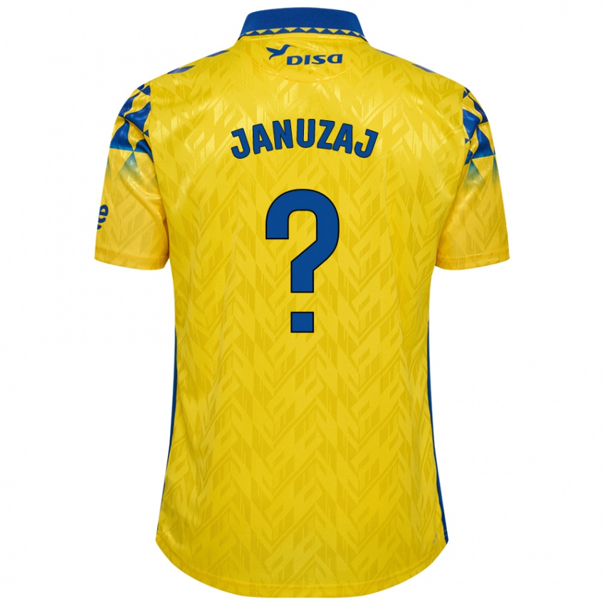 Kinder Adnan Januzaj #0 Gelb Blau Heimtrikot Trikot 2024/25 T-Shirt