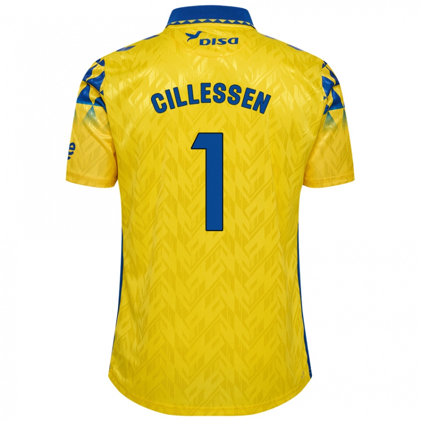 Kinder Jasper Cillessen #1 Gelb Blau Heimtrikot Trikot 2024/25 T-Shirt