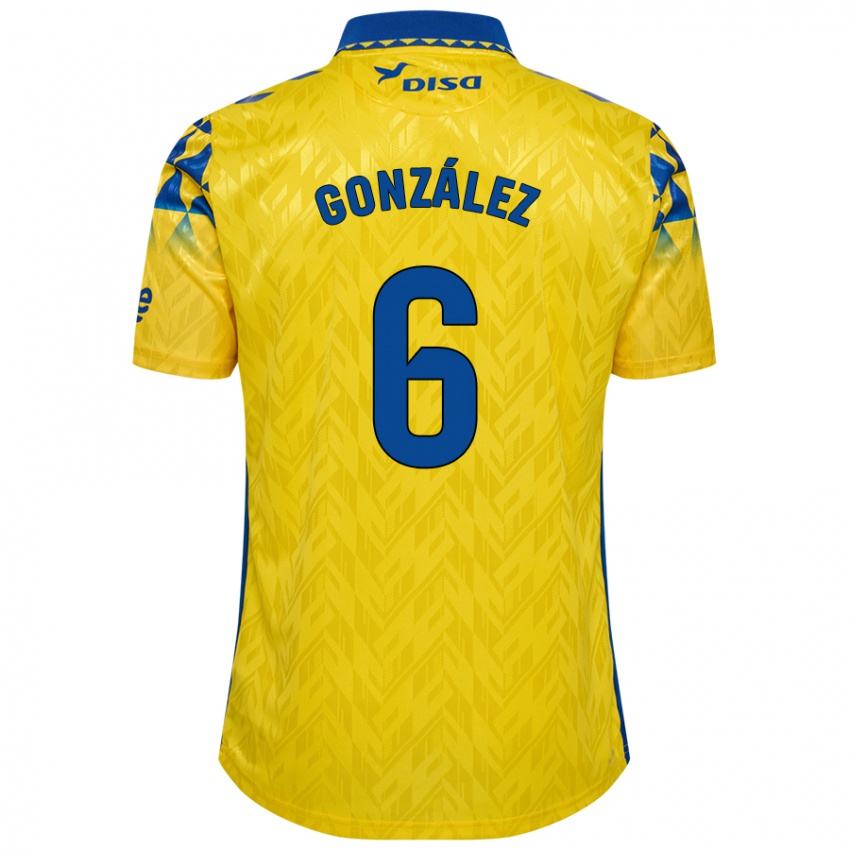 Kinder Fabio González #6 Gelb Blau Heimtrikot Trikot 2024/25 T-Shirt