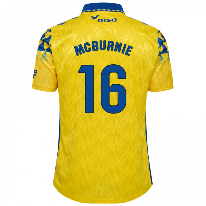 Kinder Oli Mcburnie #16 Gelb Blau Heimtrikot Trikot 2024/25 T-Shirt