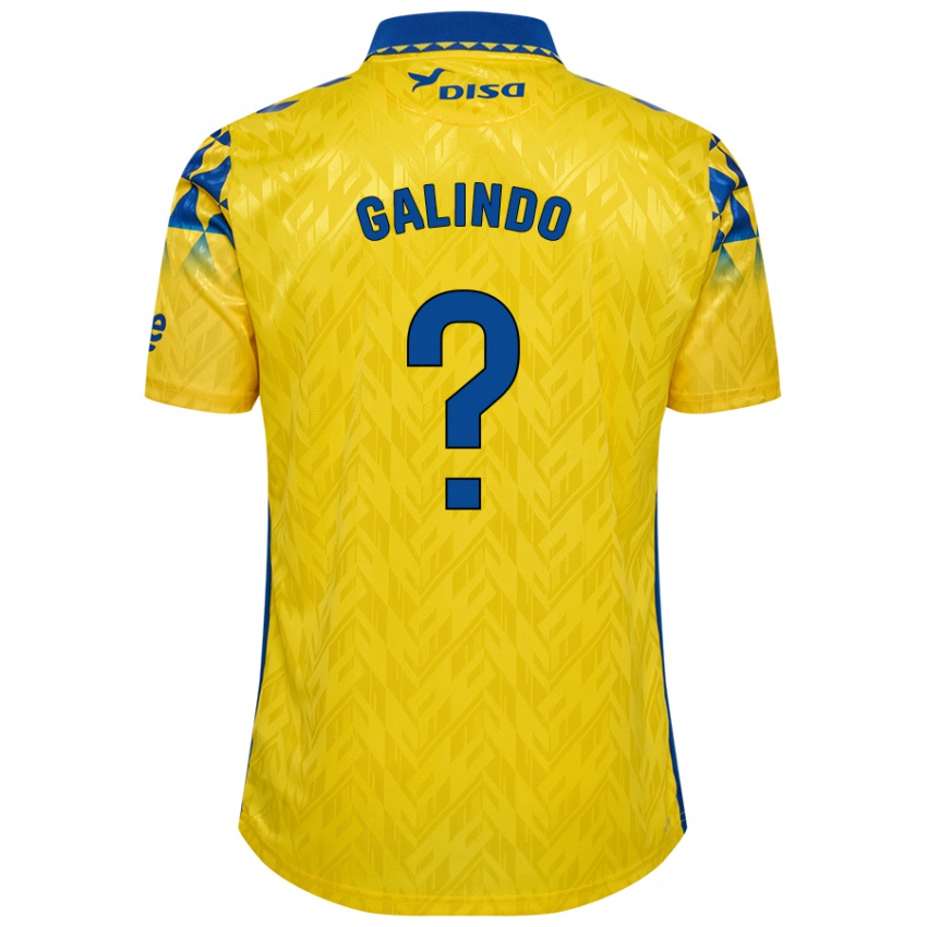 Kinder Cristian Galindo #0 Gelb Blau Heimtrikot Trikot 2024/25 T-Shirt