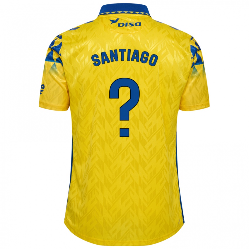 Kinder Eduardo Santiago #0 Gelb Blau Heimtrikot Trikot 2024/25 T-Shirt