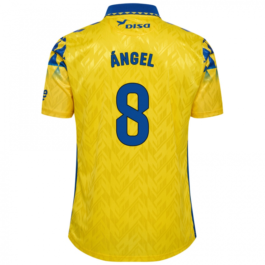 Kinder José Ángel #8 Gelb Blau Heimtrikot Trikot 2024/25 T-Shirt