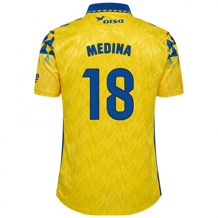 Kinder Iván Medina #18 Gelb Blau Heimtrikot Trikot 2024/25 T-Shirt