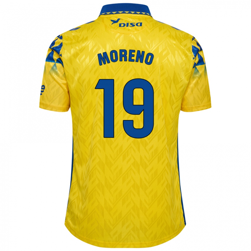 Kinder Fernando Moreno #19 Gelb Blau Heimtrikot Trikot 2024/25 T-Shirt