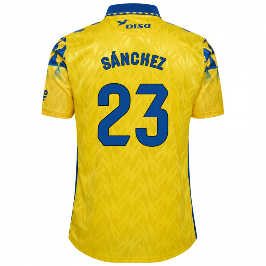 Kinder Omar Sánchez #23 Gelb Blau Heimtrikot Trikot 2024/25 T-Shirt