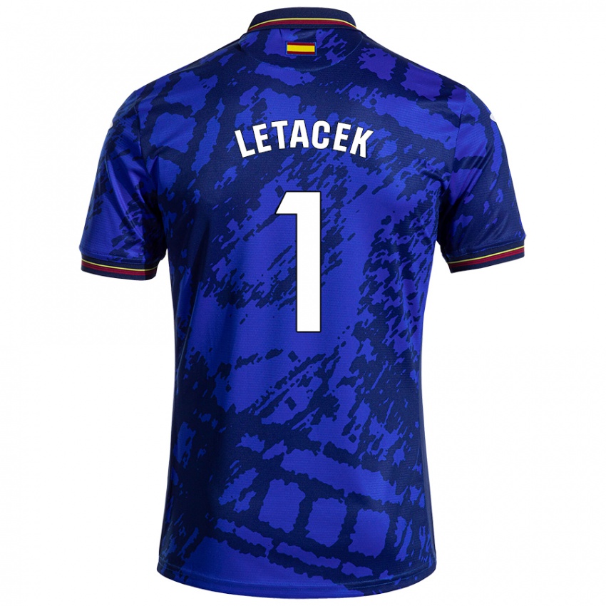 Kinder Jiri Letacek #1 Dunkleres Blau Heimtrikot Trikot 2024/25 T-Shirt