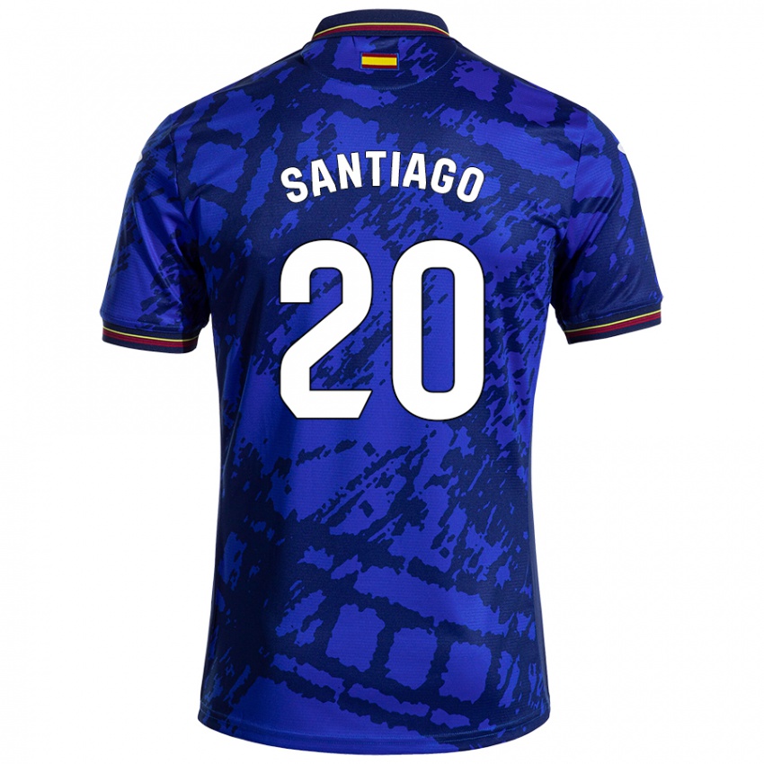 Kinder Yellu Santiago #20 Dunkleres Blau Heimtrikot Trikot 2024/25 T-Shirt