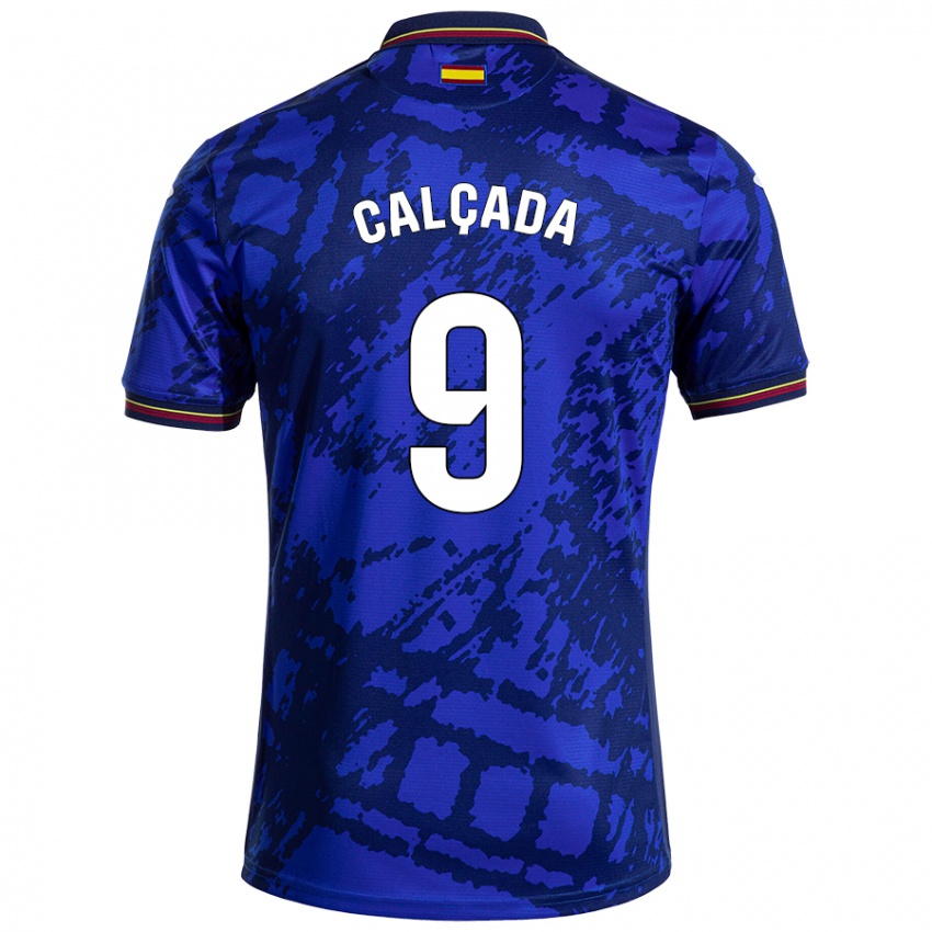 Kinder Gonzalo Calçada #9 Dunkleres Blau Heimtrikot Trikot 2024/25 T-Shirt