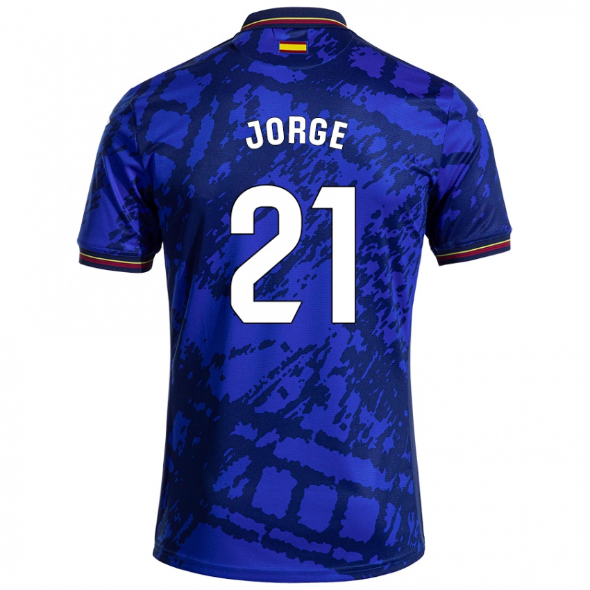 Kinder Jeremy Jorge #21 Dunkleres Blau Heimtrikot Trikot 2024/25 T-Shirt