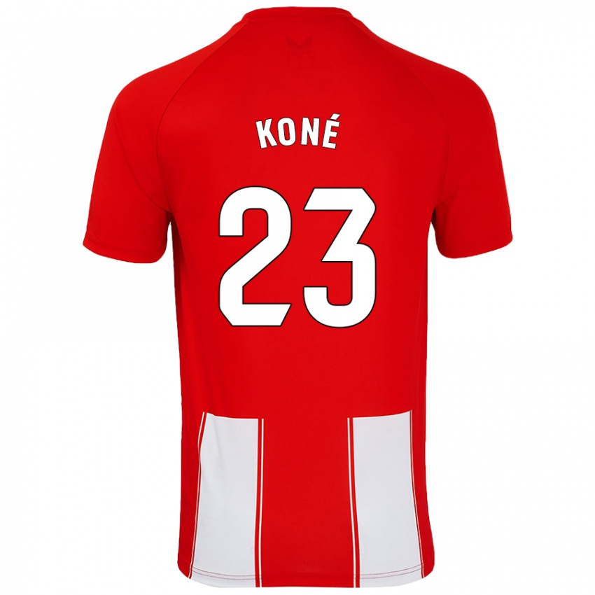 Kinder Ibrahima Koné #23 Rot Weiß Heimtrikot Trikot 2024/25 T-Shirt