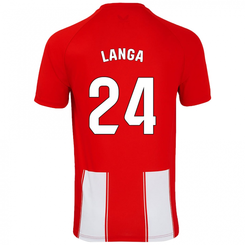 Kinder Bruno Langa #24 Rot Weiß Heimtrikot Trikot 2024/25 T-Shirt