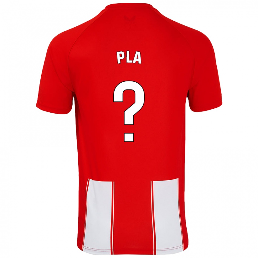 Kinder Edu Pla #0 Rot Weiß Heimtrikot Trikot 2024/25 T-Shirt