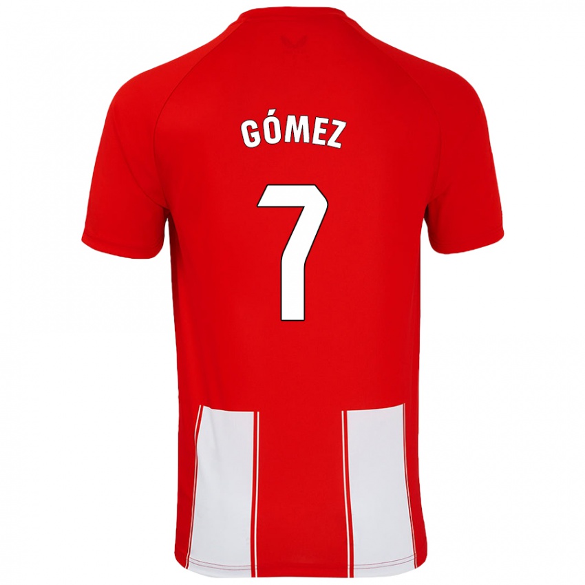 Kinder Valen Gómez #7 Rot Weiß Heimtrikot Trikot 2024/25 T-Shirt