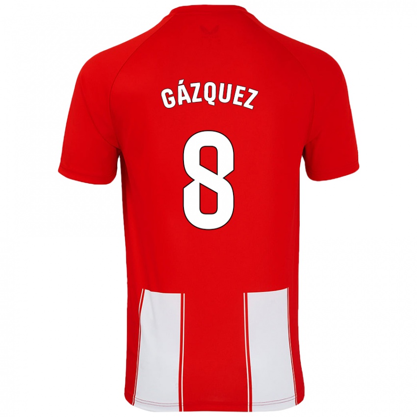 Kinder Joan Gázquez #8 Rot Weiß Heimtrikot Trikot 2024/25 T-Shirt