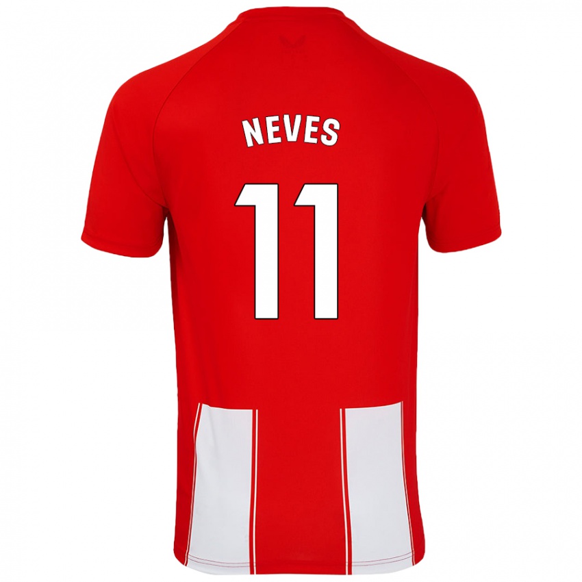 Kinder Hugo Neves #11 Rot Weiß Heimtrikot Trikot 2024/25 T-Shirt