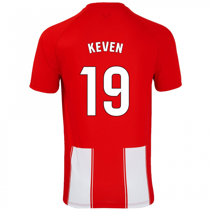 Kinder Keven #19 Rot Weiß Heimtrikot Trikot 2024/25 T-Shirt