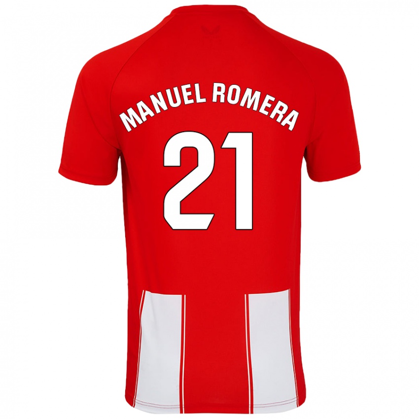 Kinder José Manuel Romera #21 Rot Weiß Heimtrikot Trikot 2024/25 T-Shirt