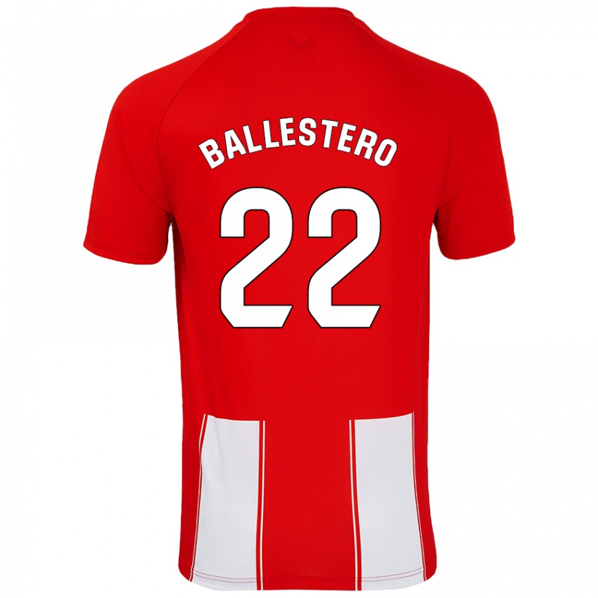 Kinder Carlos Ballestero #22 Rot Weiß Heimtrikot Trikot 2024/25 T-Shirt