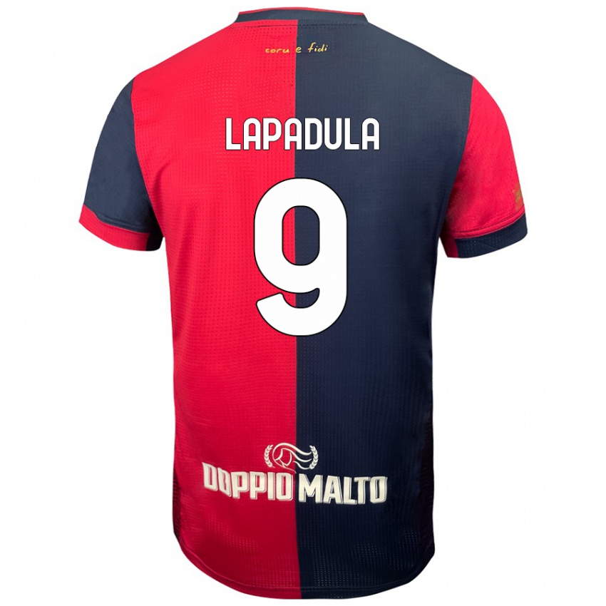 Kinder Gianluca Lapadula #9 Rot Dunkleres Blau Heimtrikot Trikot 2024/25 T-Shirt