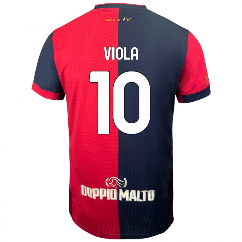 Kinder Nicolas Viola #10 Rot Dunkleres Blau Heimtrikot Trikot 2024/25 T-Shirt