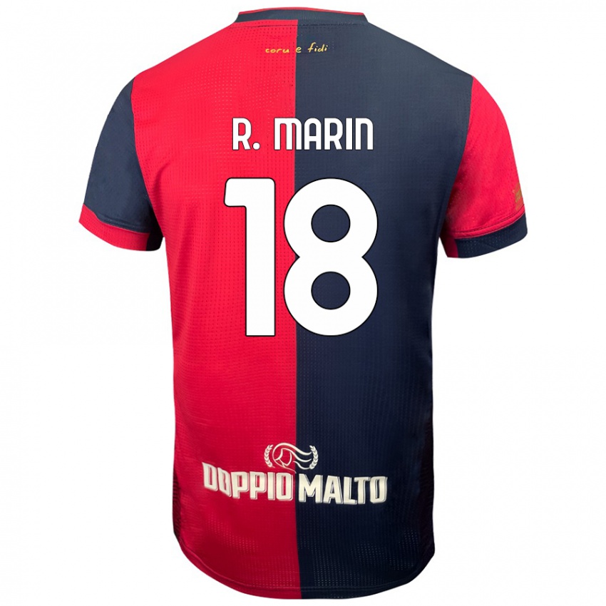 Kinder Răzvan Marin #18 Rot Dunkleres Blau Heimtrikot Trikot 2024/25 T-Shirt