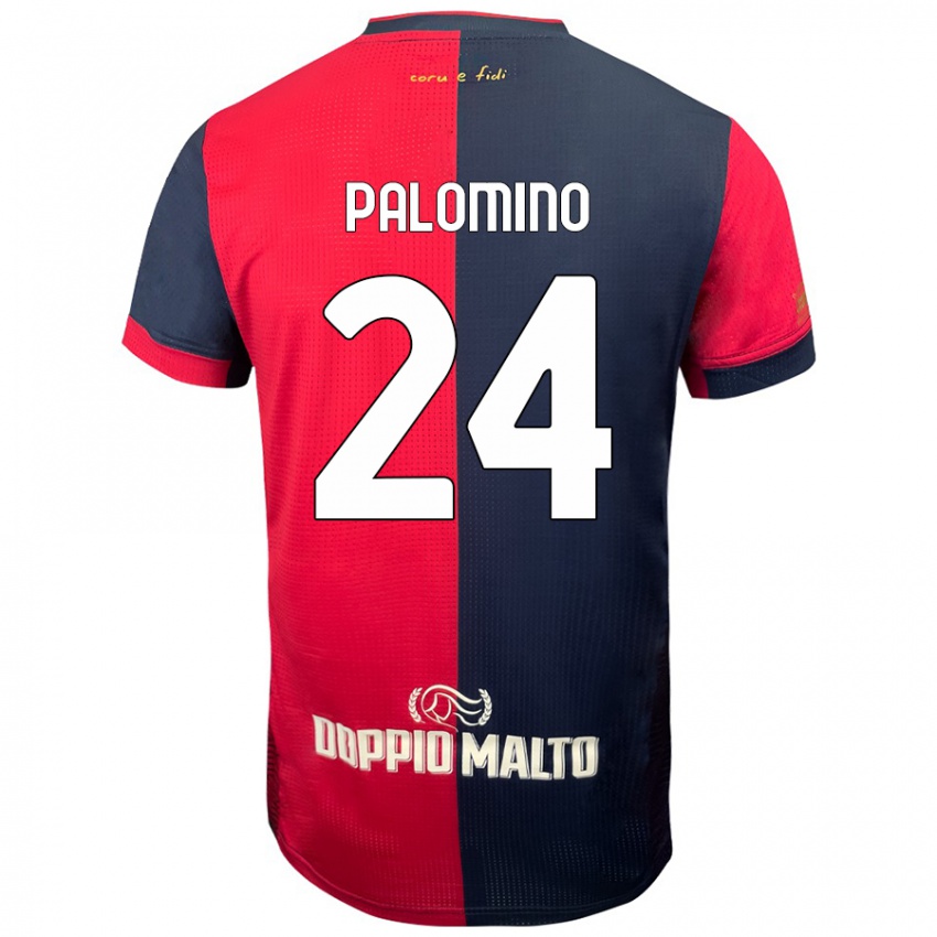 Kinder José Luis Palomino #24 Rot Dunkleres Blau Heimtrikot Trikot 2024/25 T-Shirt