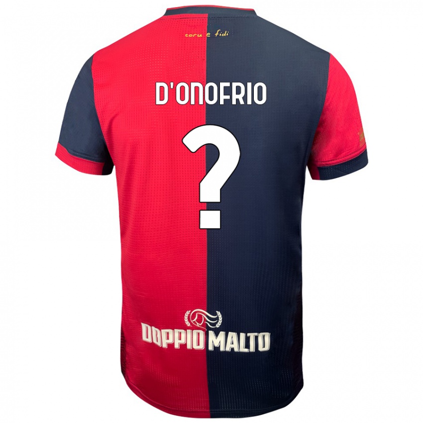 Kinder Vincenzo D'onofrio #0 Rot Dunkleres Blau Heimtrikot Trikot 2024/25 T-Shirt