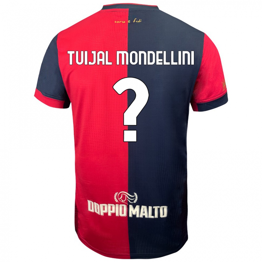 Kinder Luca Tuijal Mondellini #0 Rot Dunkleres Blau Heimtrikot Trikot 2024/25 T-Shirt